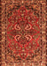 Serging Thickness of Machine Washable Persian Orange Traditional Area Rugs, wshtr2307org