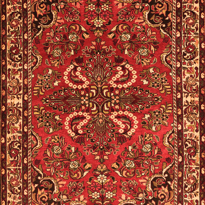 Serging Thickness of Machine Washable Persian Orange Traditional Area Rugs, wshtr2307org