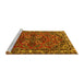 Sideview of Machine Washable Persian Yellow Traditional Rug, wshtr2307yw