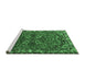 Sideview of Machine Washable Persian Emerald Green Traditional Area Rugs, wshtr2307emgrn