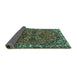 Sideview of Persian Turquoise Traditional Rug, tr2307turq