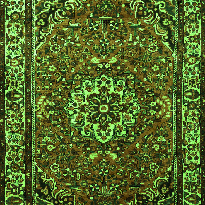 Serging Thickness of Machine Washable Persian Green Traditional Area Rugs, wshtr2308grn