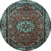 Round Persian Light Blue Traditional Rug, tr2308lblu