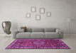 Machine Washable Persian Purple Traditional Area Rugs in a Living Room, wshtr2308pur