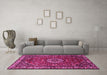 Machine Washable Persian Pink Traditional Rug in a Living Room, wshtr2308pnk