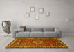 Machine Washable Persian Yellow Traditional Rug in a Living Room, wshtr2308yw