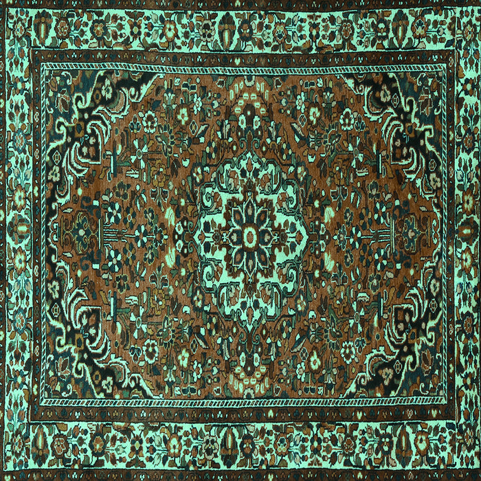 Square Persian Turquoise Traditional Rug, tr2308turq