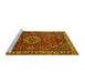 Sideview of Machine Washable Persian Yellow Traditional Rug, wshtr2308yw