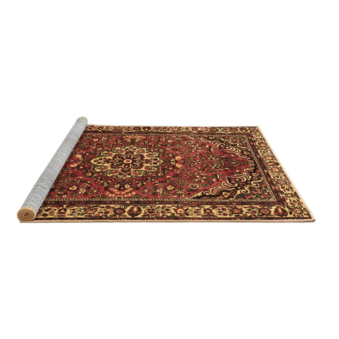 Sideview of Machine Washable Persian Brown Traditional Rug, wshtr2308brn
