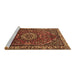 Sideview of Machine Washable Persian Brown Traditional Rug, wshtr2308brn