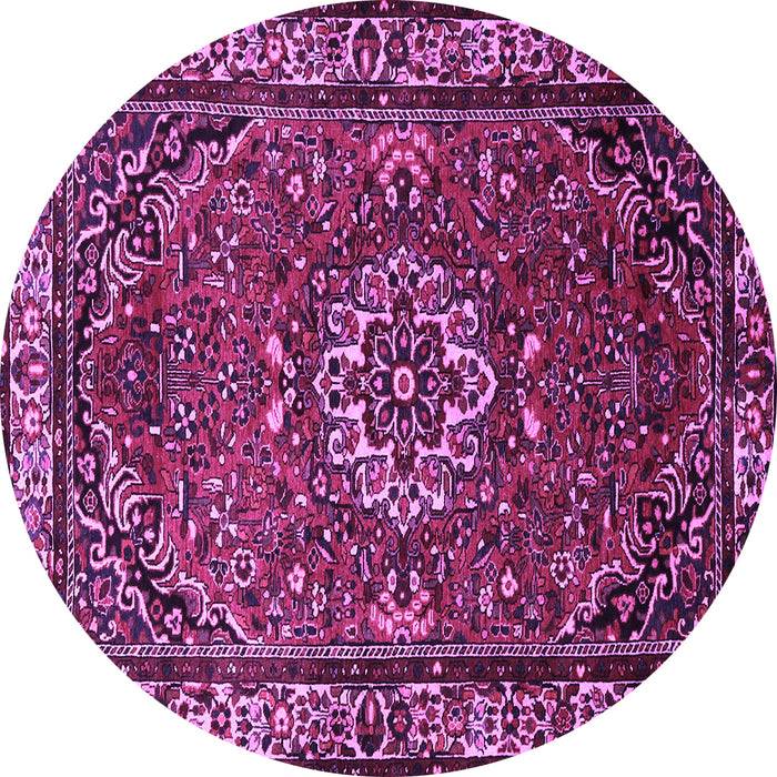 Round Persian Purple Traditional Rug, tr2308pur