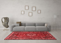 Machine Washable Persian Red Traditional Rug, wshtr2308red