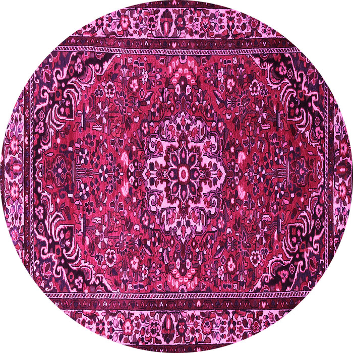 Round Persian Pink Traditional Rug, tr2308pnk