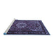 Sideview of Machine Washable Persian Blue Traditional Rug, wshtr2309blu