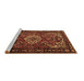 Sideview of Machine Washable Persian Brown Traditional Rug, wshtr2309brn