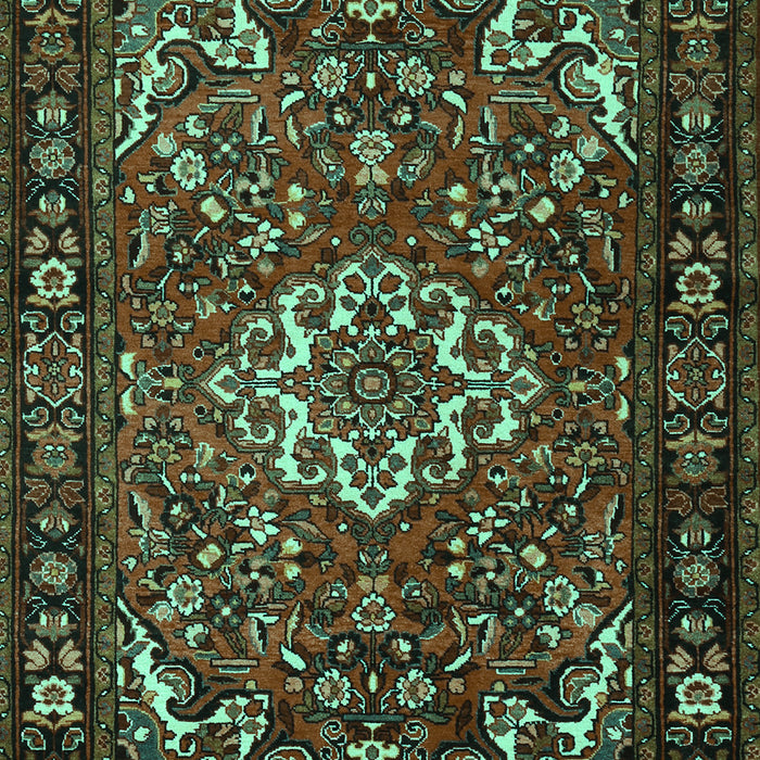 Machine Washable Persian Turquoise Traditional Area Rugs, wshtr2309turq