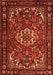 Serging Thickness of Machine Washable Persian Orange Traditional Area Rugs, wshtr2309org