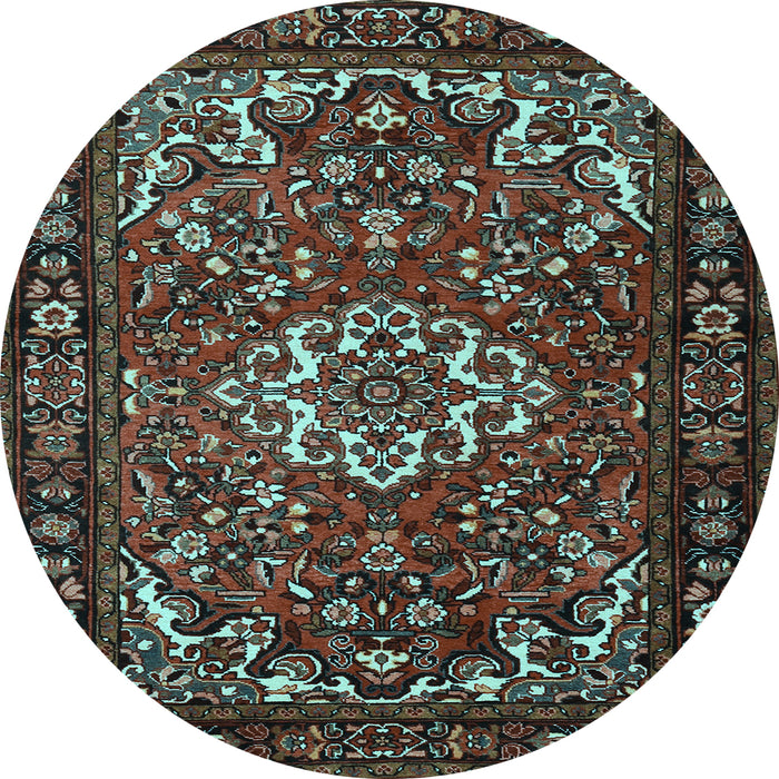 Round Persian Light Blue Traditional Rug, tr2309lblu