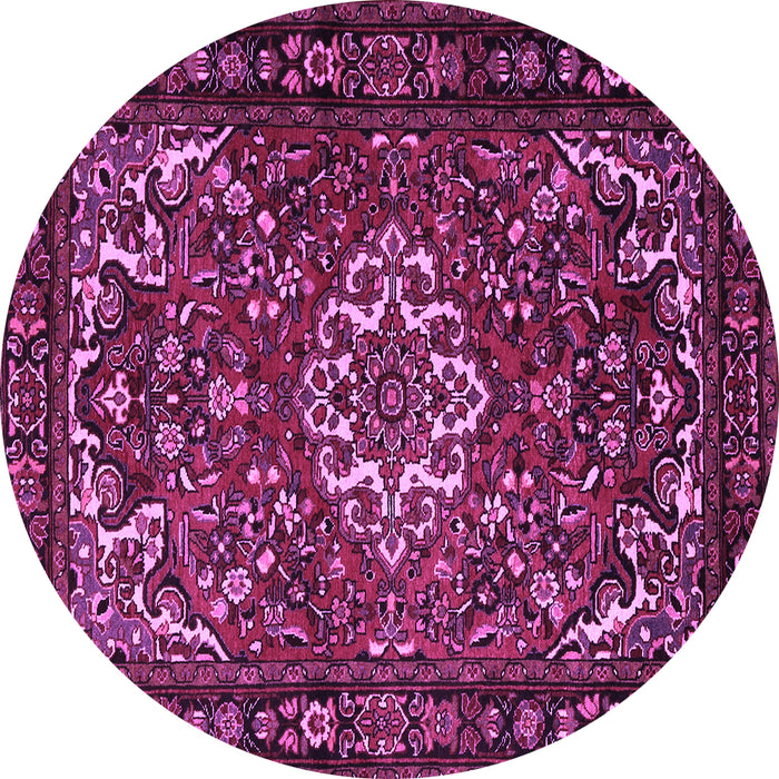 Round Persian Purple Traditional Rug, tr2309pur