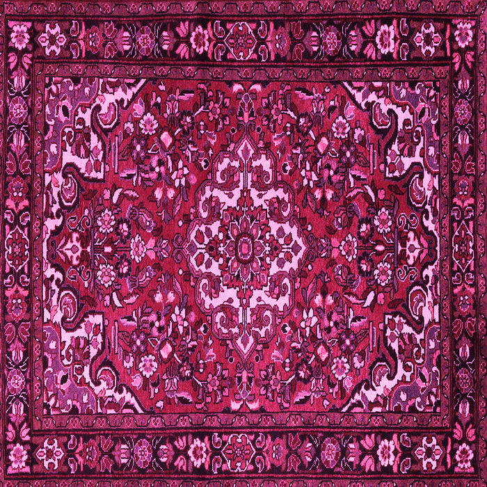 Square Machine Washable Persian Pink Traditional Rug, wshtr2309pnk