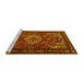 Sideview of Machine Washable Persian Yellow Traditional Rug, wshtr2309yw