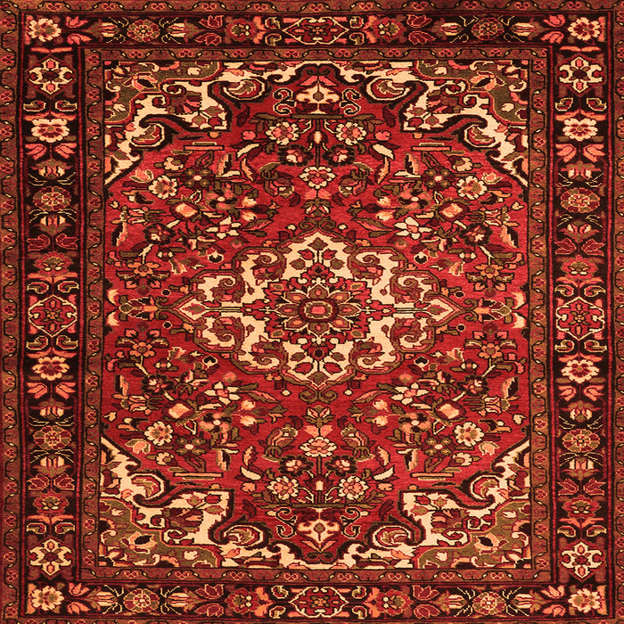 Round Machine Washable Persian Orange Traditional Area Rugs, wshtr2309org