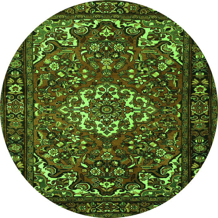 Square Persian Green Traditional Rug, tr2309grn