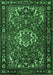 Machine Washable Persian Emerald Green Traditional Area Rugs, wshtr2309emgrn