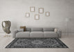 Machine Washable Persian Gray Traditional Rug in a Living Room,, wshtr2309gry
