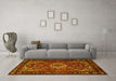 Machine Washable Persian Yellow Traditional Rug in a Living Room, wshtr2309yw