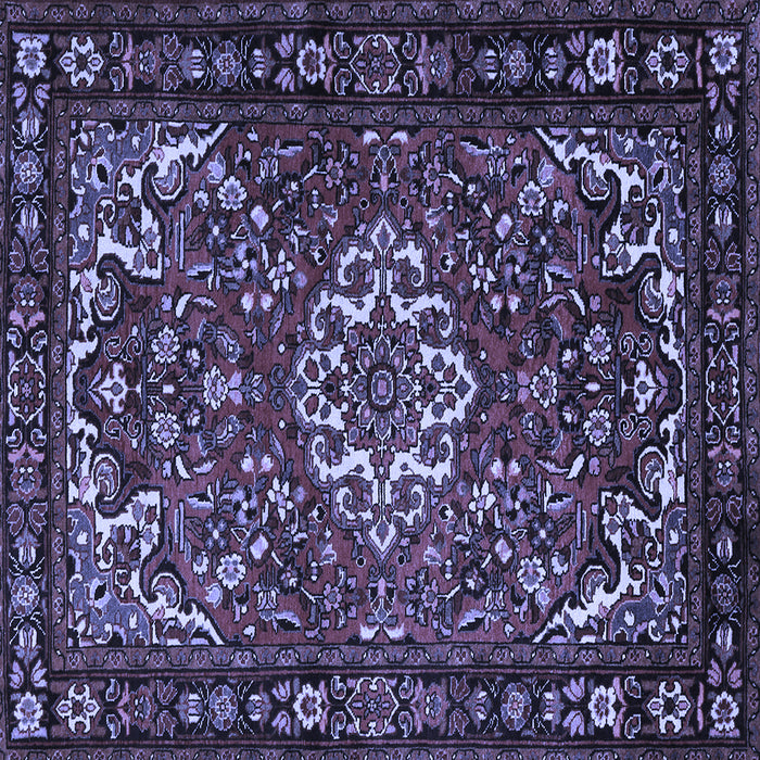 Square Machine Washable Persian Blue Traditional Rug, wshtr2309blu
