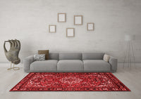 Machine Washable Persian Red Traditional Rug, wshtr2309red