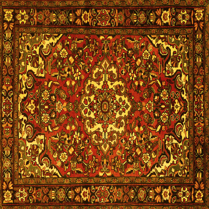 Square Persian Yellow Traditional Rug, tr2309yw