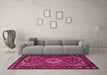 Machine Washable Persian Pink Traditional Rug in a Living Room, wshtr2309pnk