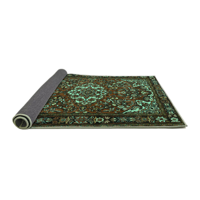 Sideview of Persian Turquoise Traditional Rug, tr2309turq
