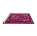 Sideview of Machine Washable Persian Pink Traditional Rug, wshtr2309pnk