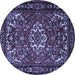 Round Persian Blue Traditional Rug, tr2309blu