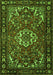 Serging Thickness of Machine Washable Persian Green Traditional Area Rugs, wshtr2309grn