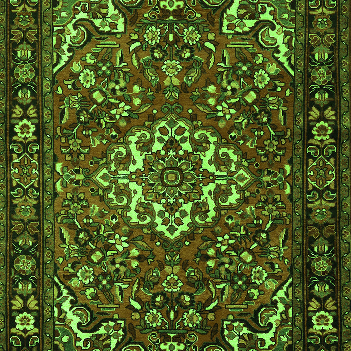 Serging Thickness of Machine Washable Persian Green Traditional Area Rugs, wshtr2309grn