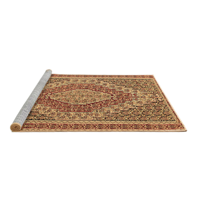 Sideview of Machine Washable Persian Brown Traditional Rug, wshtr230brn