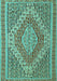 Machine Washable Persian Turquoise Traditional Area Rugs, wshtr230turq