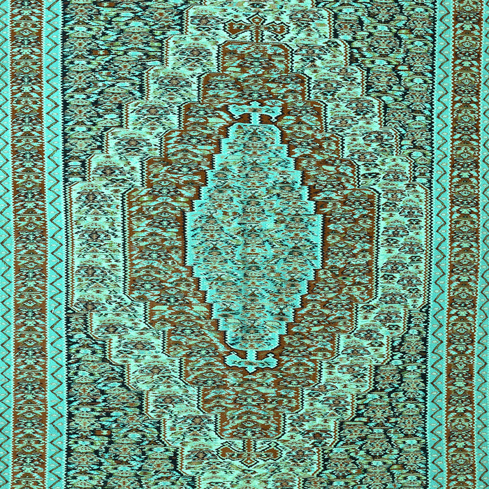 Machine Washable Persian Turquoise Traditional Area Rugs, wshtr230turq