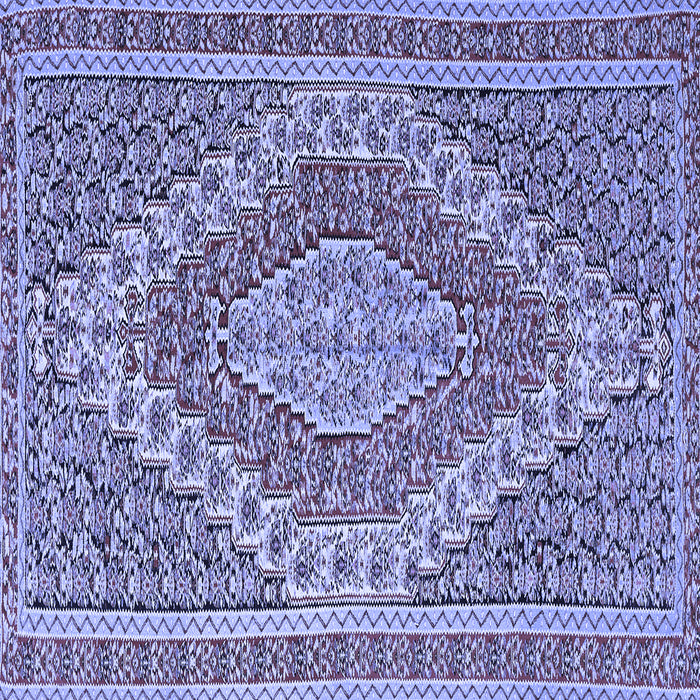 Square Machine Washable Persian Blue Traditional Rug, wshtr230blu