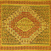 Square Machine Washable Persian Yellow Traditional Rug, wshtr230yw