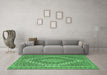 Machine Washable Persian Emerald Green Traditional Area Rugs in a Living Room,, wshtr230emgrn