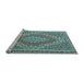 Sideview of Machine Washable Persian Light Blue Traditional Rug, wshtr230lblu