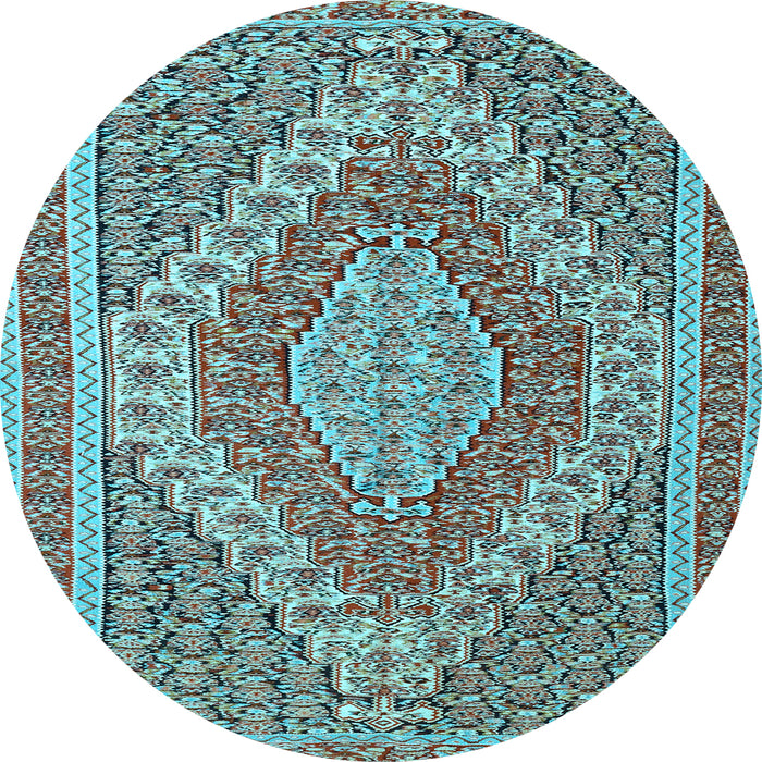Round Persian Light Blue Traditional Rug, tr230lblu