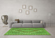 Machine Washable Persian Green Traditional Area Rugs in a Living Room,, wshtr230grn