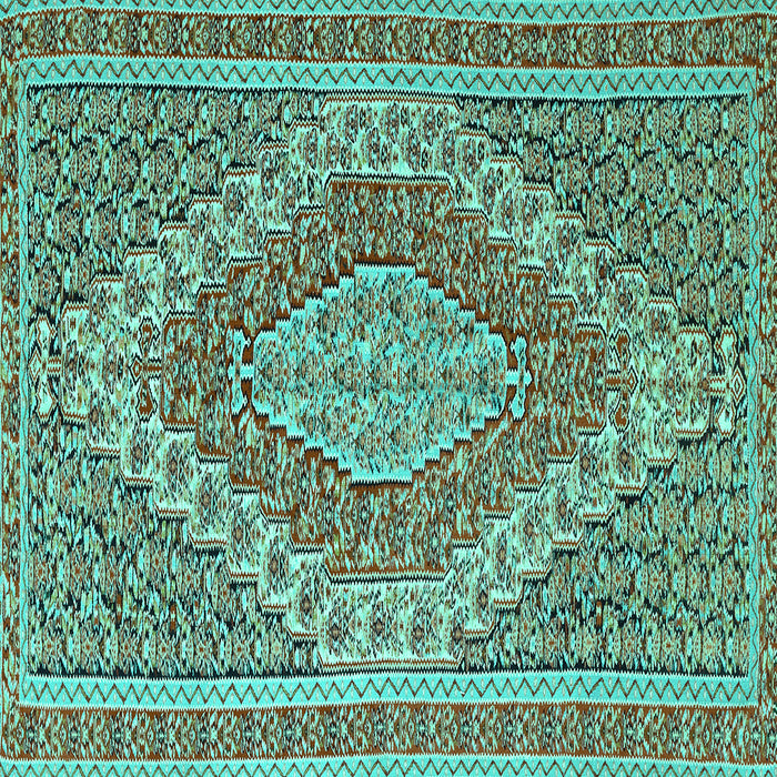 Square Persian Turquoise Traditional Rug, tr230turq