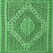 Square Machine Washable Persian Emerald Green Traditional Area Rugs, wshtr230emgrn